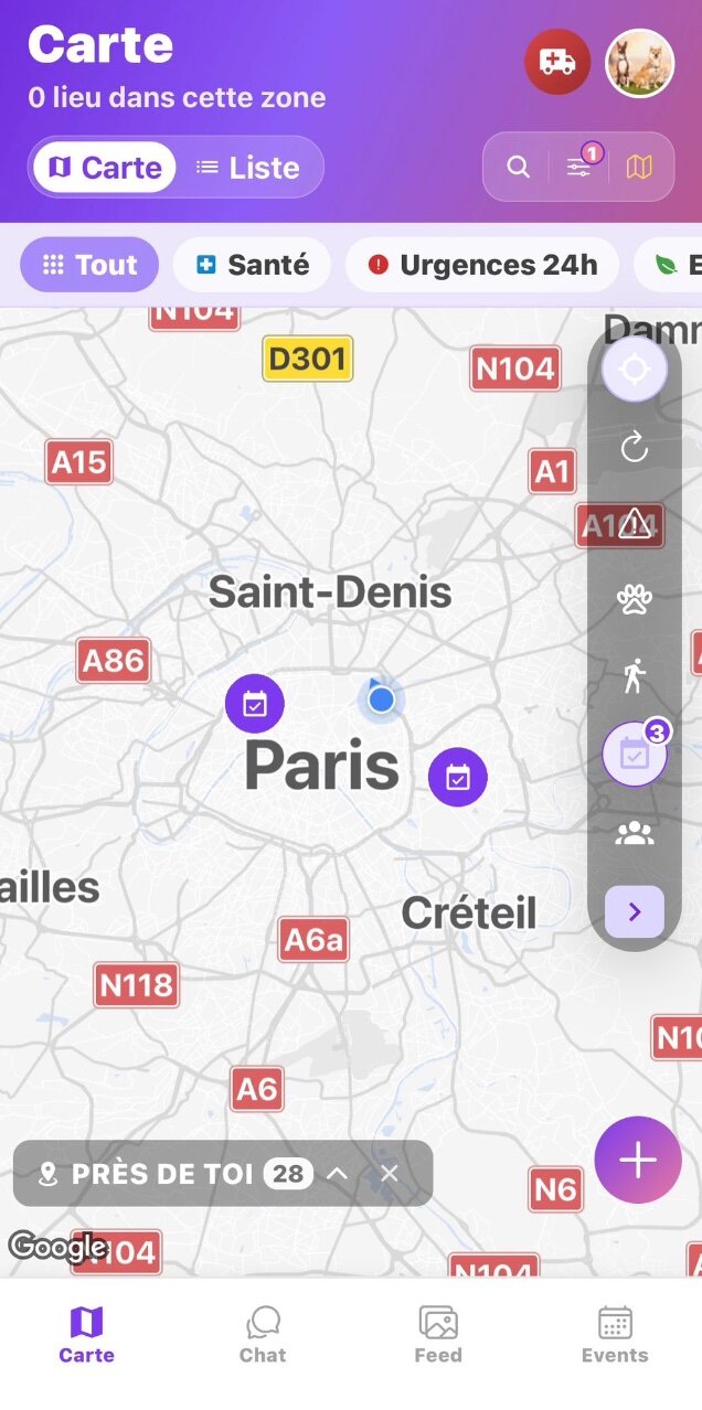 Markers événements sur la carte