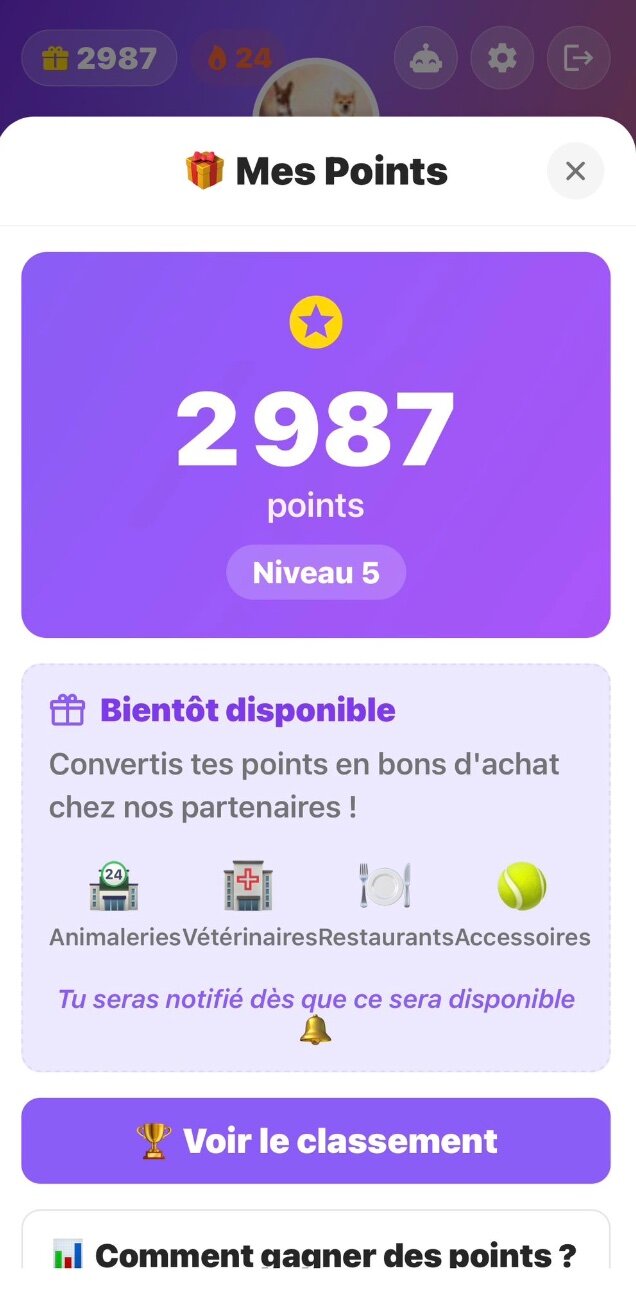 Mes Points avec niveau